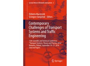 9783319439846 - Contemporary Challenges of Transport Systems and Traffic Engineering Kartoniert (TB)