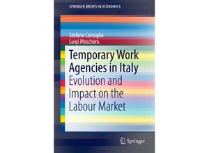 9783319445397 - SpringerBriefs in Economics   Temporary Work Agencies in Italy - Stefano Consiglio Luigi Moschera Kartoniert (TB)