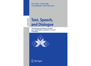 9783319455099 - Text Speech and Dialogue Kartoniert (TB)