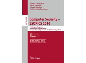 9783319457437 - Computer Security - ESORICS 2016 Kartoniert (TB)