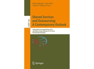 9783319470085 - Shared Services and Outsourcing A Contemporary Outlook Kartoniert (TB)