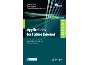 9783319496214 - Applications for Future Internet Kartoniert (TB)