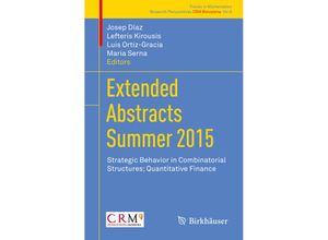 9783319517520 - Extended Abstracts Summer 2015 Kartoniert (TB)