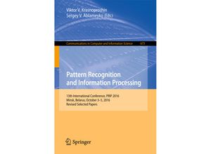 9783319542195 - Pattern Recognition and Information Processing Kartoniert (TB)