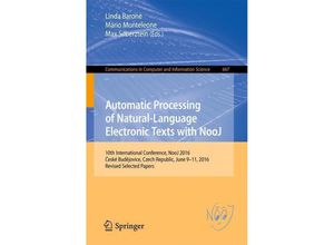 9783319550015 - Automatic Processing of Natural-Language Electronic Texts with NooJ Kartoniert (TB)