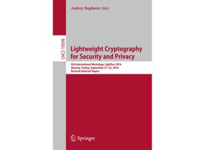 9783319557137 - Lightweight Cryptography for Security and Privacy Kartoniert (TB)