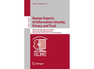 9783319584591 - Human Aspects of Information Security Privacy and Trust Kartoniert (TB)