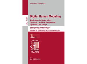 9783319584621 - Digital Human Modeling Applications in Health Safety Ergonomics and Risk Management Ergonomics and Design Kartoniert (TB)