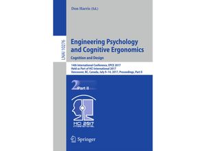 9783319584744 - Engineering Psychology and Cognitive Ergonomics Cognition and Design Kartoniert (TB)