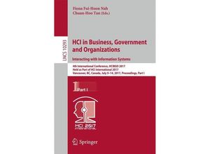 9783319584805 - HCI in Business Government and Organizations Interacting with Information Systems Kartoniert (TB)