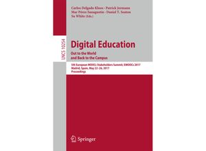 9783319590431 - Digital Education Out to the World and Back to the Campus Kartoniert (TB)