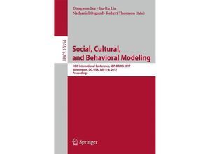 9783319602394 - Social Cultural and Behavioral Modeling Kartoniert (TB)