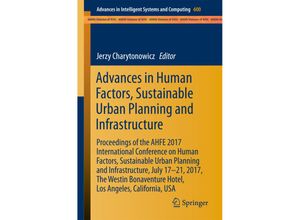 9783319604497 - Advances in Human Factors Sustainable Urban Planning and Infrastructure Kartoniert (TB)