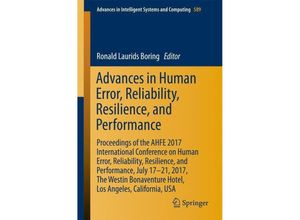 9783319606446 - Advances in Human Error Reliability Resilience and Performance   Advances in Intelligent Systems and Computing Bd589 Kartoniert (TB)