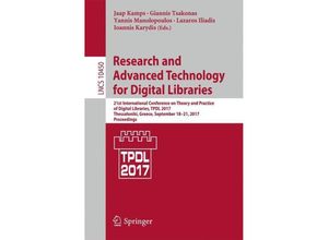 9783319670072 - Research and Advanced Technology for Digital Libraries Kartoniert (TB)