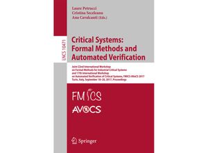 9783319671123 - Critical Systems Formal Methods and Automated Verification Kartoniert (TB)