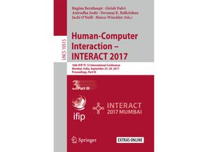 9783319676869 - Human-Computer Interaction - INTERACT 2017 Kartoniert (TB)