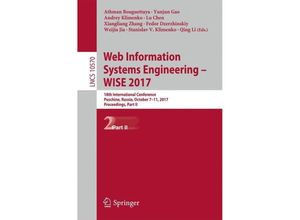 9783319687858 - Web Information Systems Engineering - WISE 2017 Kartoniert (TB)