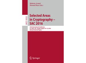 9783319694528 - Selected Areas in Cryptography - SAC 2016 Kartoniert (TB)