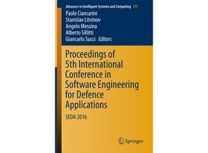 9783319705774 - Proceedings of 5th International Conference in Software Engineering for Defence Applications Kartoniert (TB)