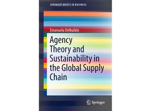 9783319727929 - SpringerBriefs in Business   Agency Theory and Sustainability in the Global Supply Chain - Emanuela Delbufalo Kartoniert (TB)