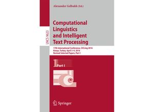 9783319754765 - Computational Linguistics and Intelligent Text Processing Kartoniert (TB)