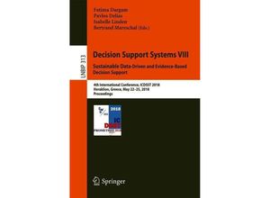 9783319903149 - Decision Support Systems VIII Sustainable Data-Driven and Evidence-Based Decision Support Kartoniert (TB)