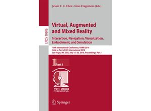 9783319915807 - Virtual Augmented and Mixed Reality Interaction Navigation Visualization Embodiment and Simulation Kartoniert (TB)