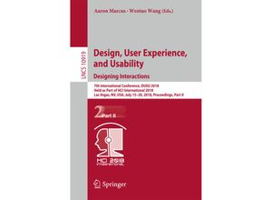 9783319918020 - Design User Experience and Usability Designing Interactions Kartoniert (TB)