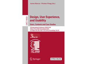 9783319918051 - Design User Experience and Usability Users Contexts and Case Studies Kartoniert (TB)