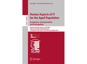 9783319920337 - Human Aspects of IT for the Aged Population Acceptance Communication and Participation Kartoniert (TB)