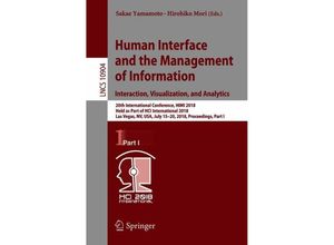 9783319920429 - Human Interface and the Management of Information Interaction Visualization and Analytics Kartoniert (TB)