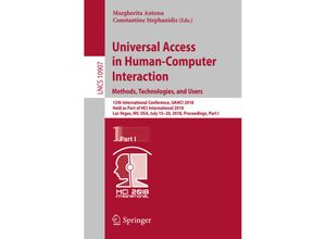 9783319920481 - Universal Access in Human-Computer Interaction Methods Technologies and Users Kartoniert (TB)