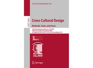 9783319921402 - Cross-Cultural Design Methods Tools and Users Kartoniert (TB)