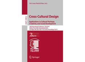 9783319922515 - Cross-Cultural Design Applications in Cultural Heritage Creativity and Social Development Kartoniert (TB)