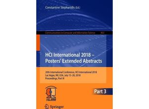 9783319922843 - HCI International 2018 - Posters Extended Abstracts Kartoniert (TB)