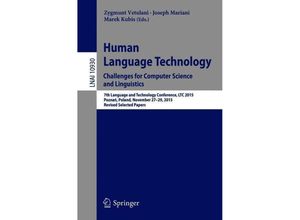 9783319937816 - Human Language Technology Challenges for Computer Science and Linguistics Kartoniert (TB)