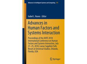 9783319943336 - Advances in Human Factors and Systems Interaction Kartoniert (TB)