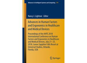 9783319943725 - Advances in Human Factors and Ergonomics in Healthcare and Medical Devices Kartoniert (TB)