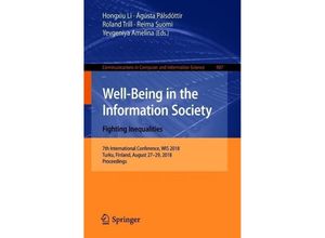 9783319979304 - Well-Being in the Information Society Fighting Inequalities Kartoniert (TB)