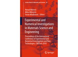 9783319996196 - Experimental and Numerical Investigations in Materials Science and Engineering Kartoniert (TB)