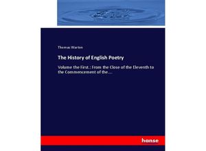 9783337020156 - The History of English Poetry - Thomas Warton Kartoniert (TB)