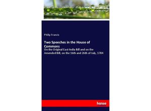 9783337059194 - Two Speeches in the House of Commons - Philip Francis Kartoniert (TB)