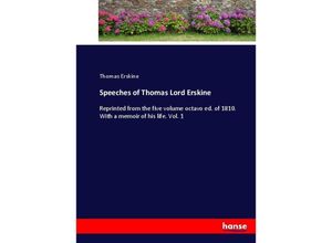 9783337094898 - Speeches of Thomas Lord Erskine - Thomas Erskine Kartoniert (TB)