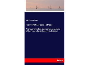 9783337104146 - From Shakespeare to Pope - John Churton Collins Kartoniert (TB)