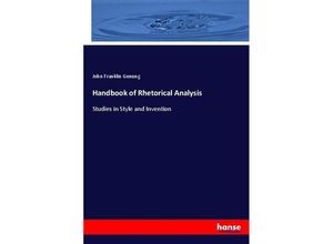 9783337139049 - Handbook of Rhetorical Analysis - John Franklin Genung Kartoniert (TB)