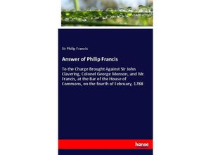9783337139452 - Answer of Philip Francis - Sir Philip Francis Kartoniert (TB)