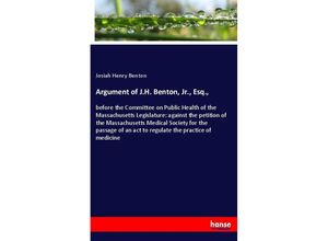 9783337152062 - Argument of JH Benton Jr Esq - Josiah Henry Benton Kartoniert (TB)