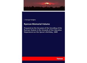 9783337193096 - Ryerson Memorial Volume - J George Hodgins Kartoniert (TB)