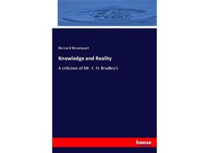 9783337220129 - Knowledge and Reality - Bernard Bosanquet Kartoniert (TB)